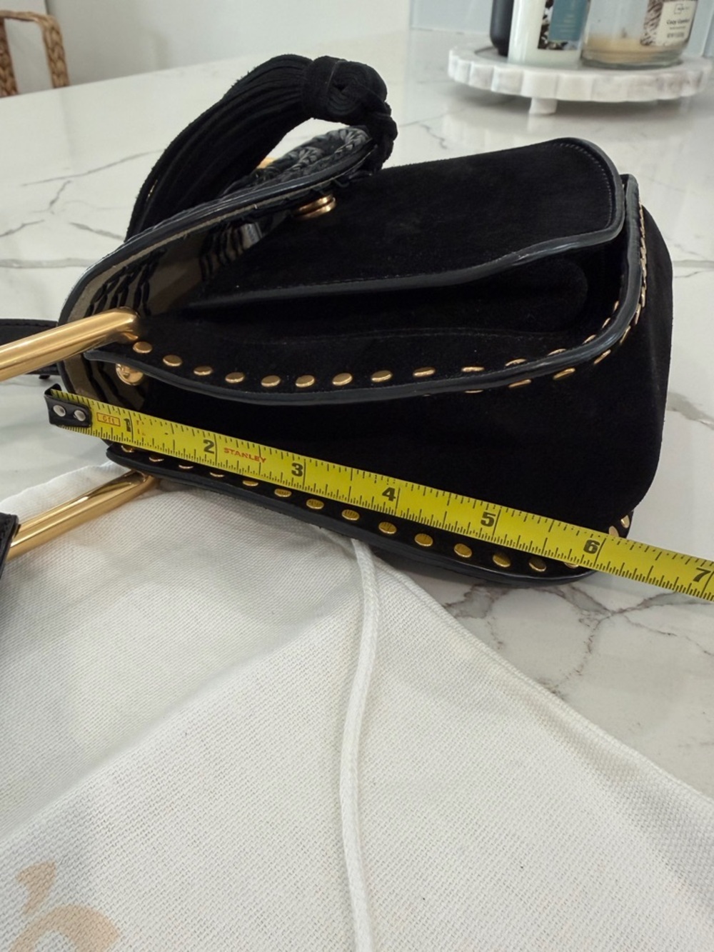 Chloe hudson Crossbody Bag suede with Gold accents black - Picture 8 of 14